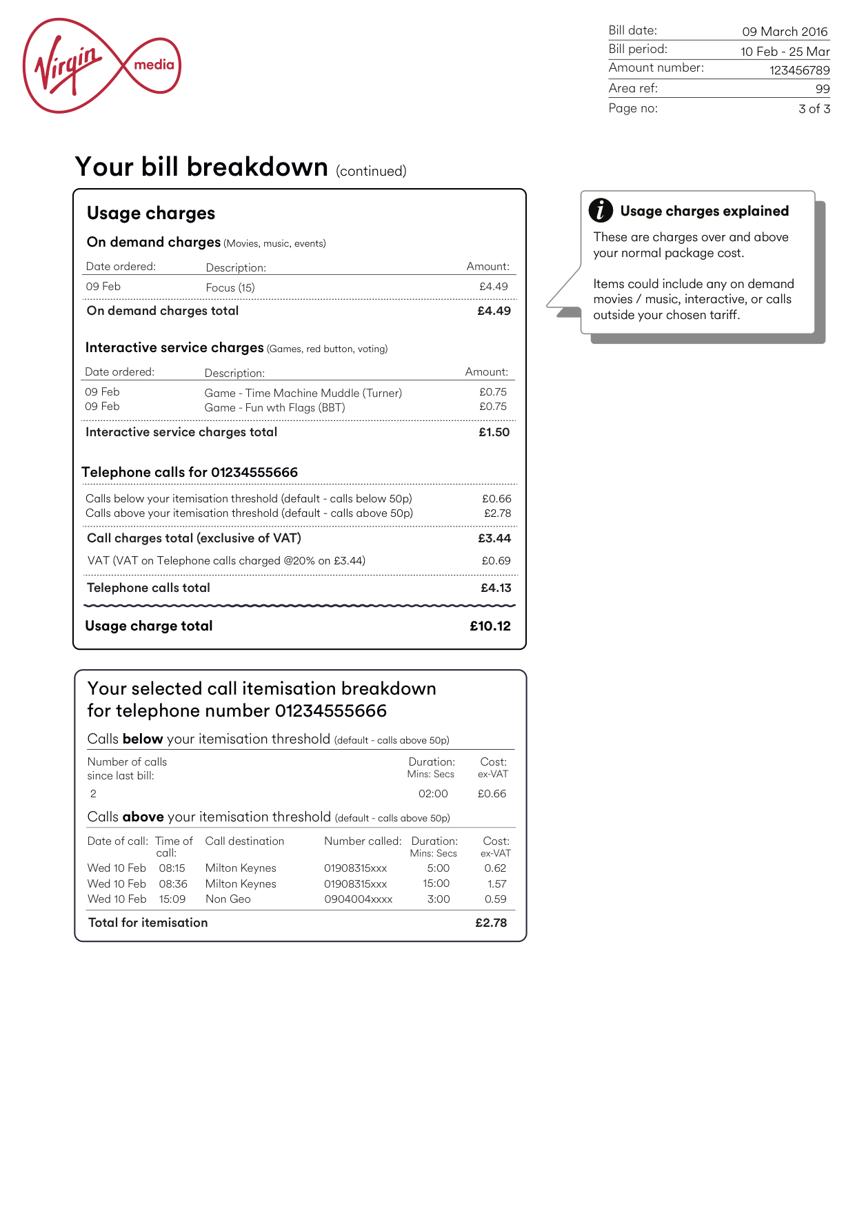 Understanding your bill