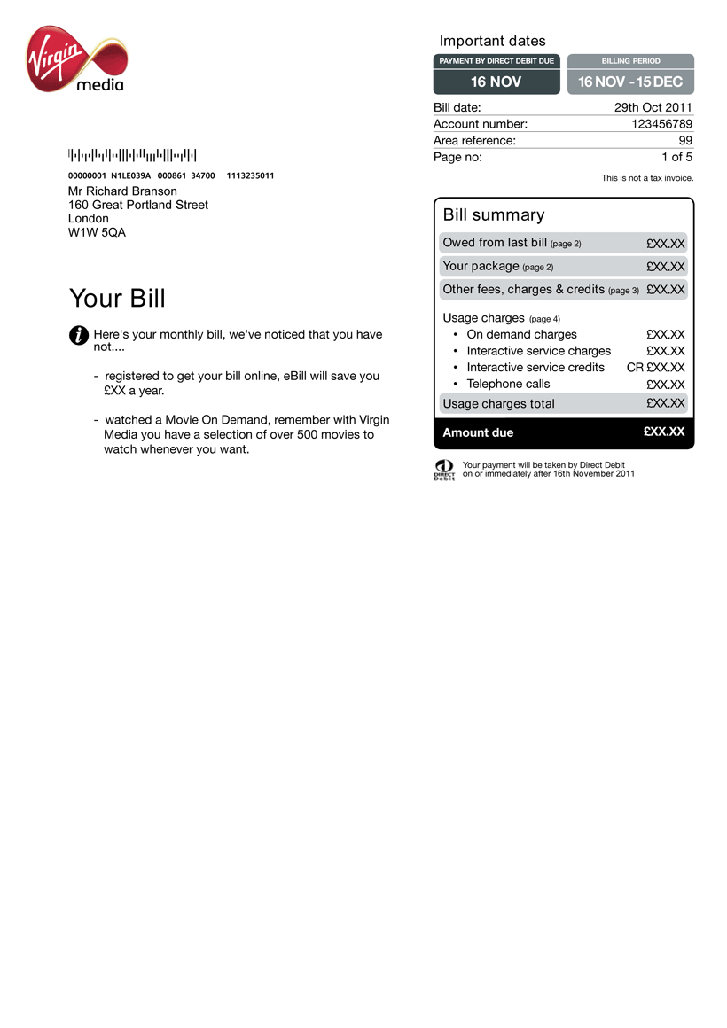 virgin mobile phone bill